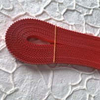 Korean corrugated strips for quilling, Red-Orange(10 pieces)